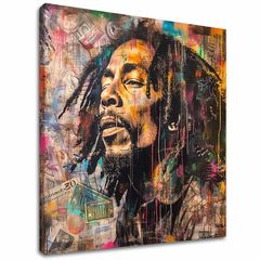 Imagine BOB MARLEY - Artist reggae | 100% original acrilic pictat