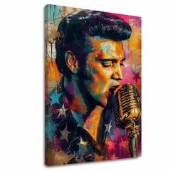 Imagine ELVIS PRESLEY - Vocea de aur a rock'n'roll-ului | 100% original pictat în acrilic