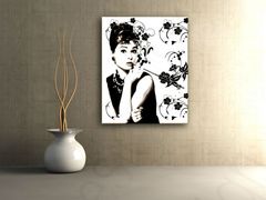 Pictat manual POP ART pictura AUDREY HEPBURN 80x100 cm