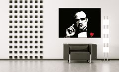 Pictat manual POP ART pictura THE GODFATHER VITO CORLEONE 70x100 cm