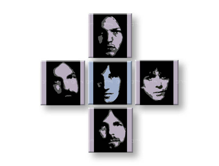 Tablou pictat manual POP Art Pink Floyd 4-piese 